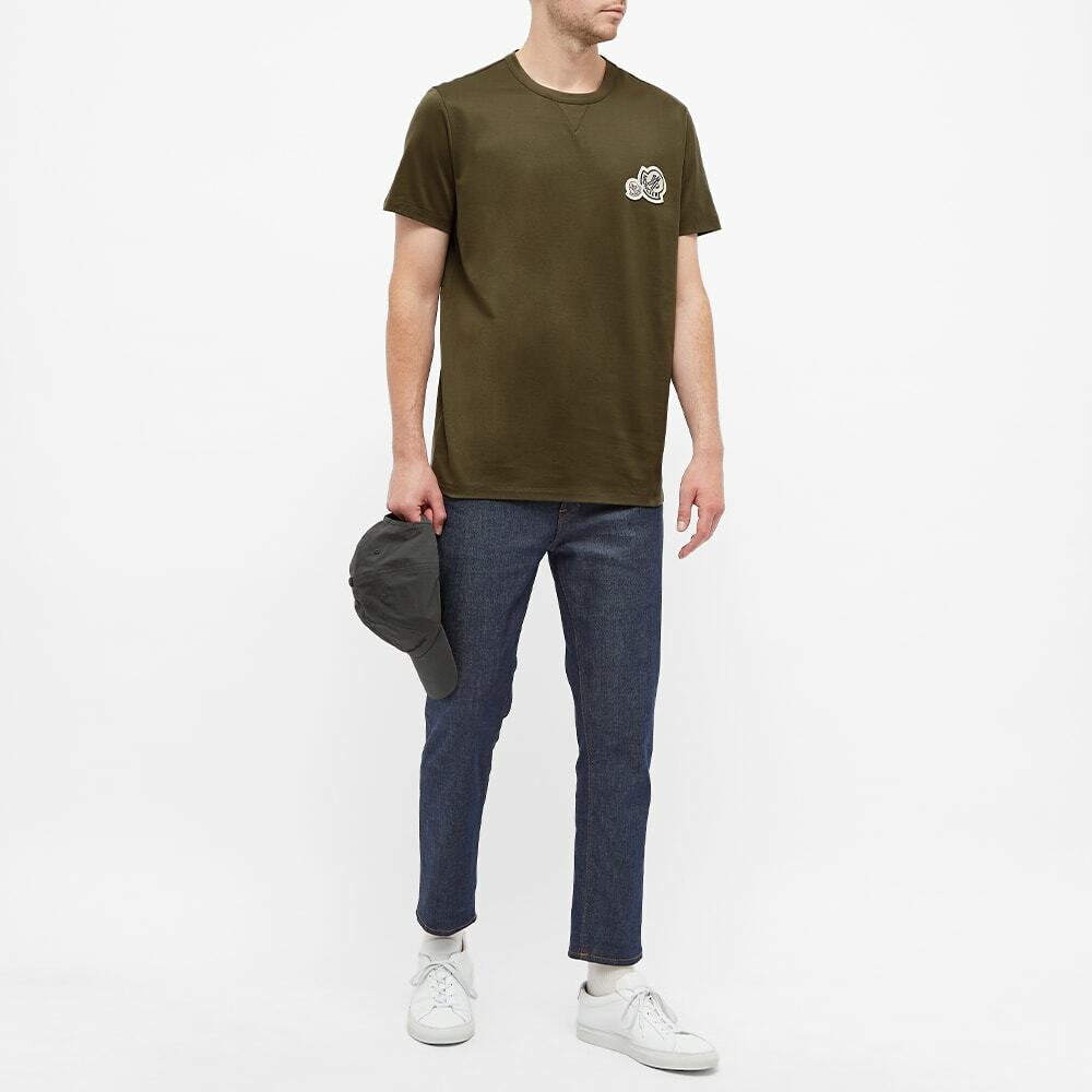 Moncler Men's Multi Logo T-Shirt in Army Green Moncler