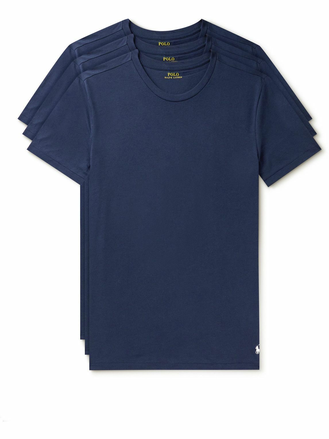 Photo: Polo Ralph Lauren - Three-Pack Logo-Embroidered Cotton-Jersey T-Shirts - Blue