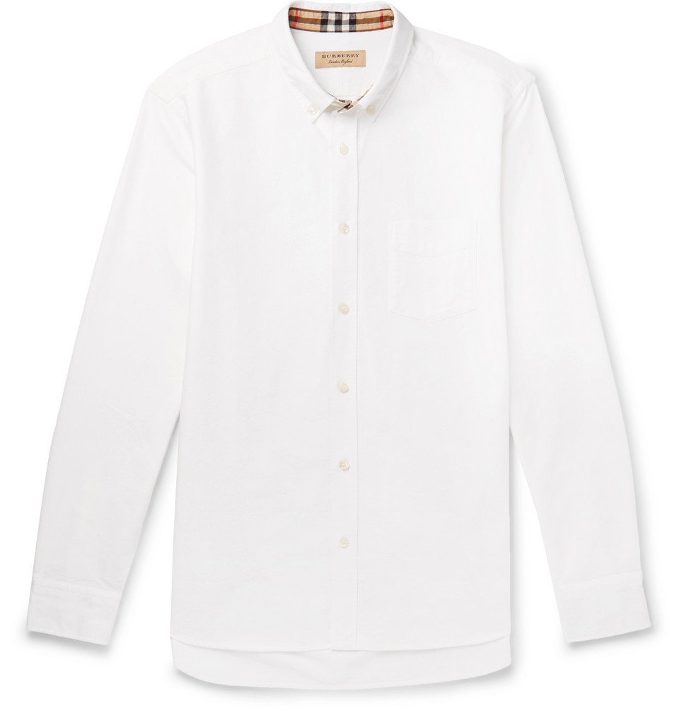 Burberry - Button-Down Collar Cotton Oxford Shirt - Men - White Burberry