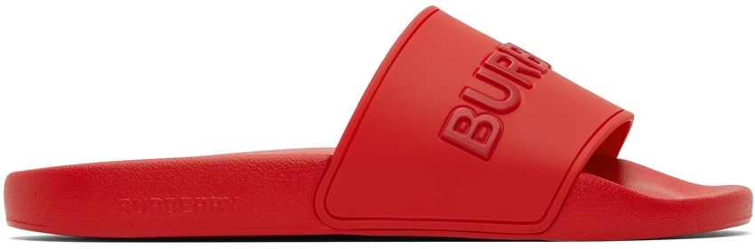 red burberry slides