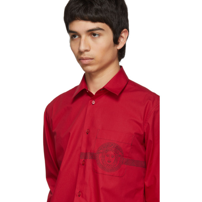 red versace dress shirt