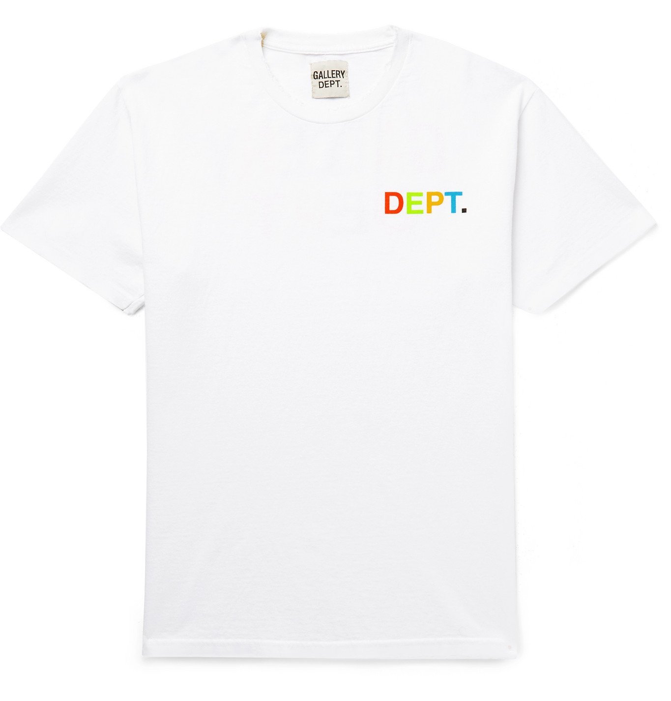 Distressed Logo-Print Cotton-Jersey T 