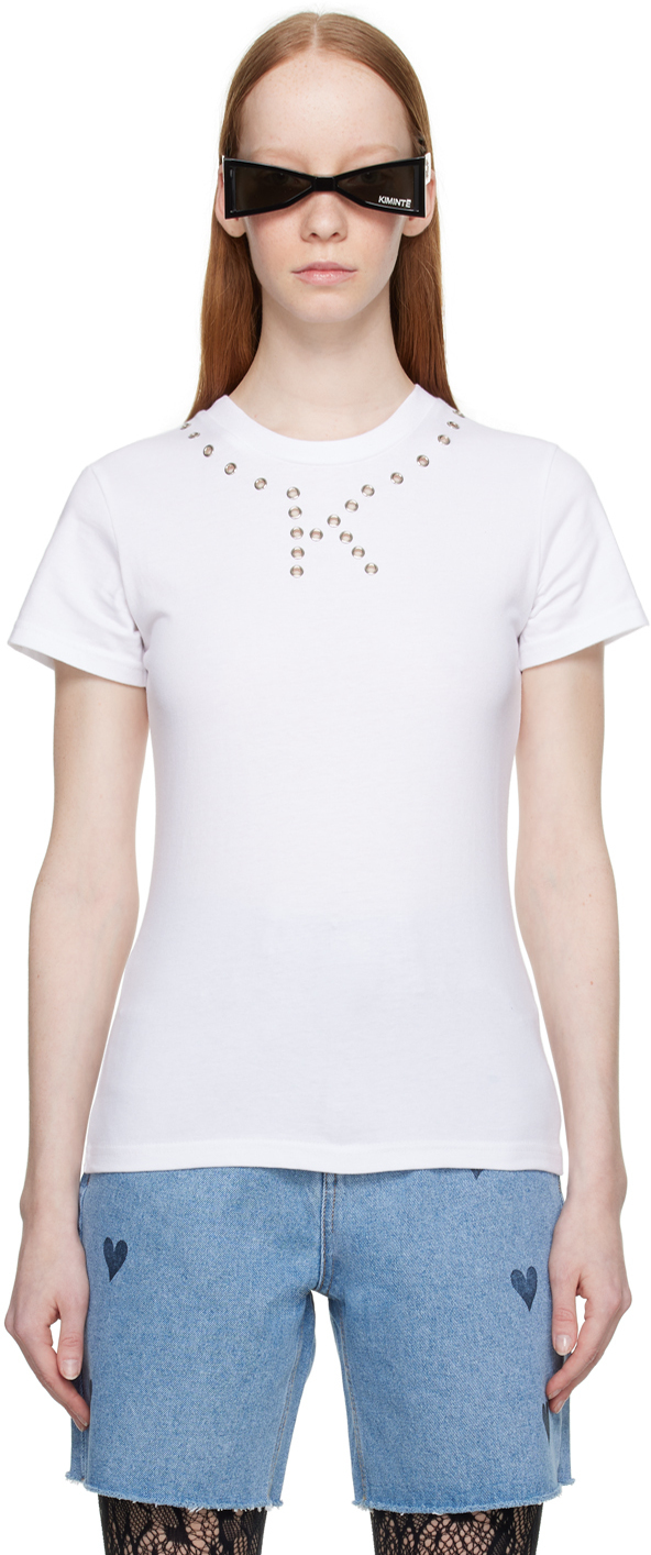 KIMHĒKIM White Eyelet TShirt KIMHĒKIM