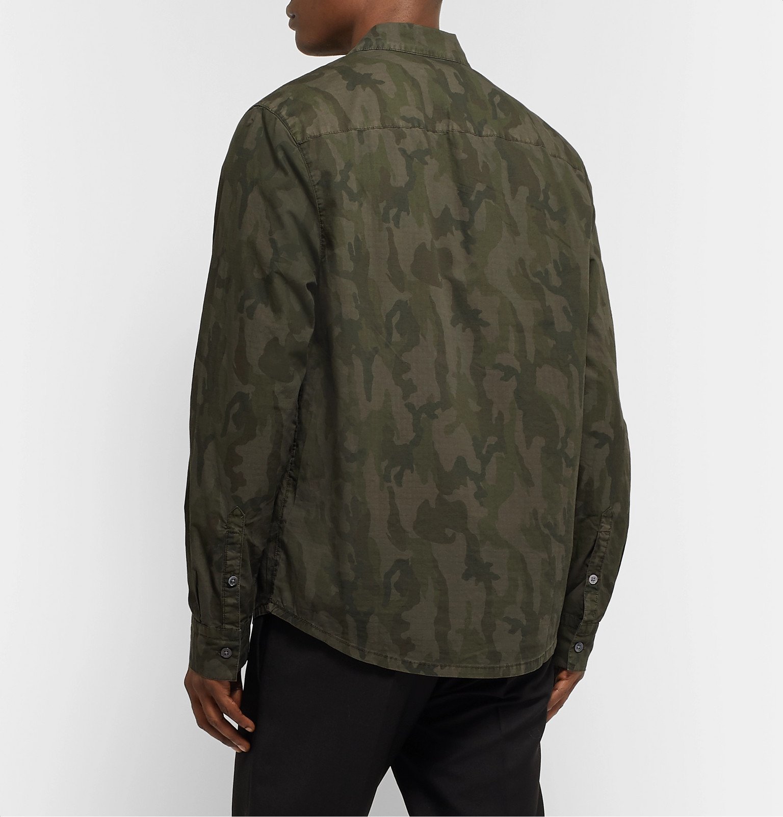 Camouflage-Print Cotton-Ripstop Shirt 