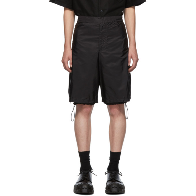 Prada Black Nylon Side Zip Shorts Prada