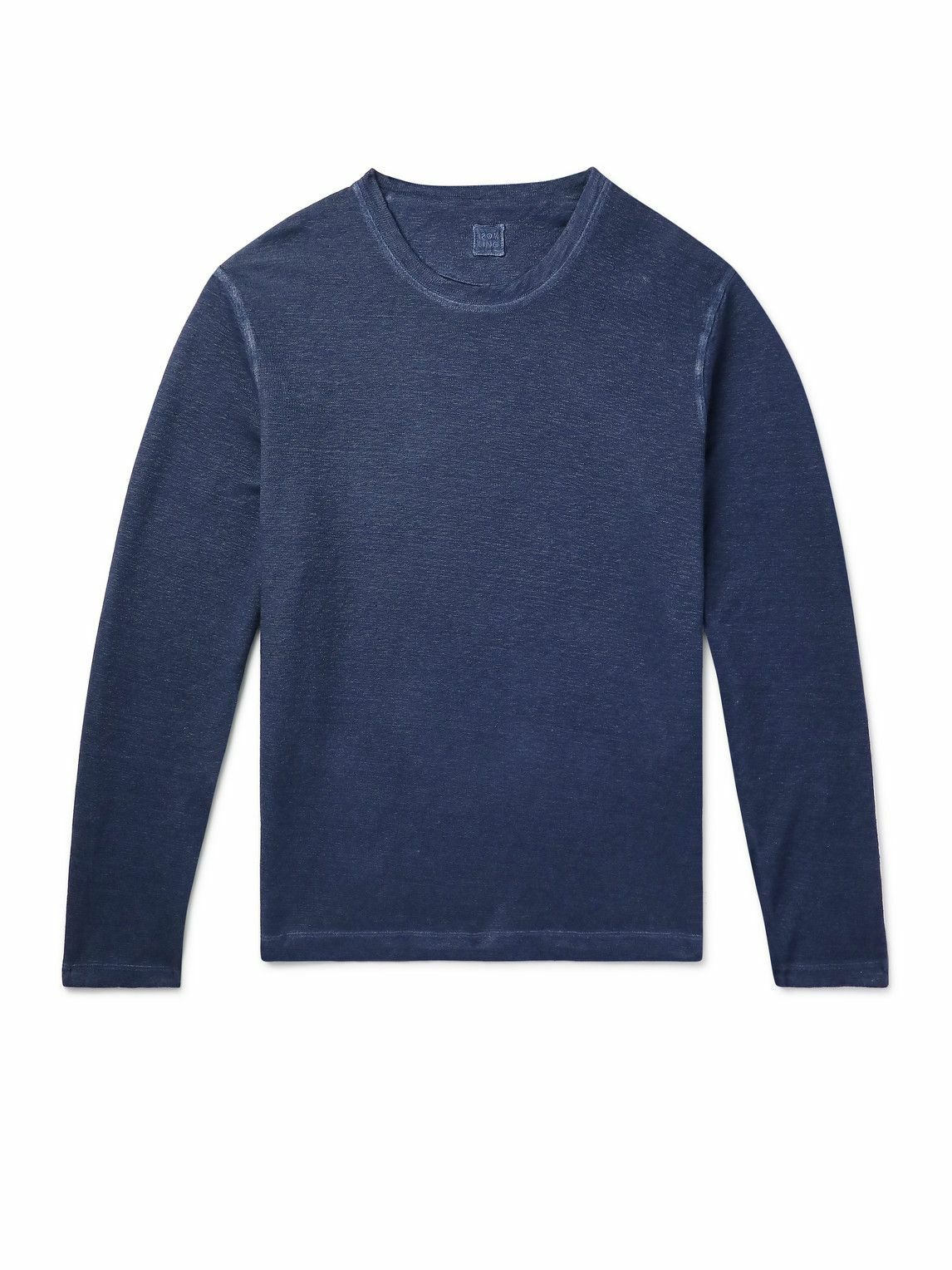 120% - Mélange Stretch Linen and Cotton-Blend Sweatshirt - Blue 120%