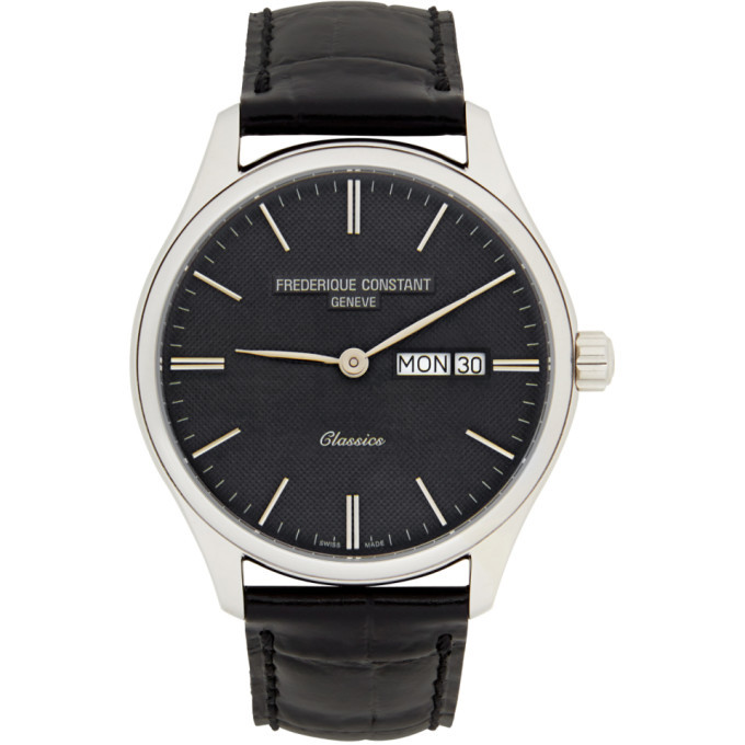 Frederique Constant Silver and Black Classics Quartz Watch