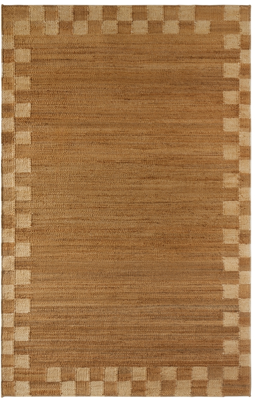Nordic Knots Tan Jute Border Rug