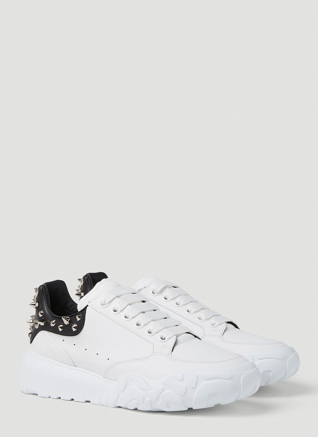 Studded Court Sneakers in White Alexander McQueen