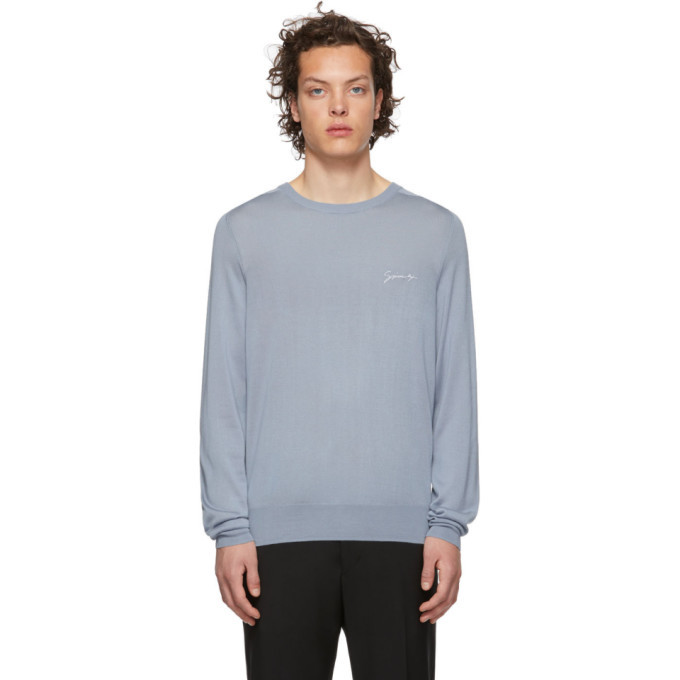 Givenchy Blue Silk Signature Sweater Givenchy