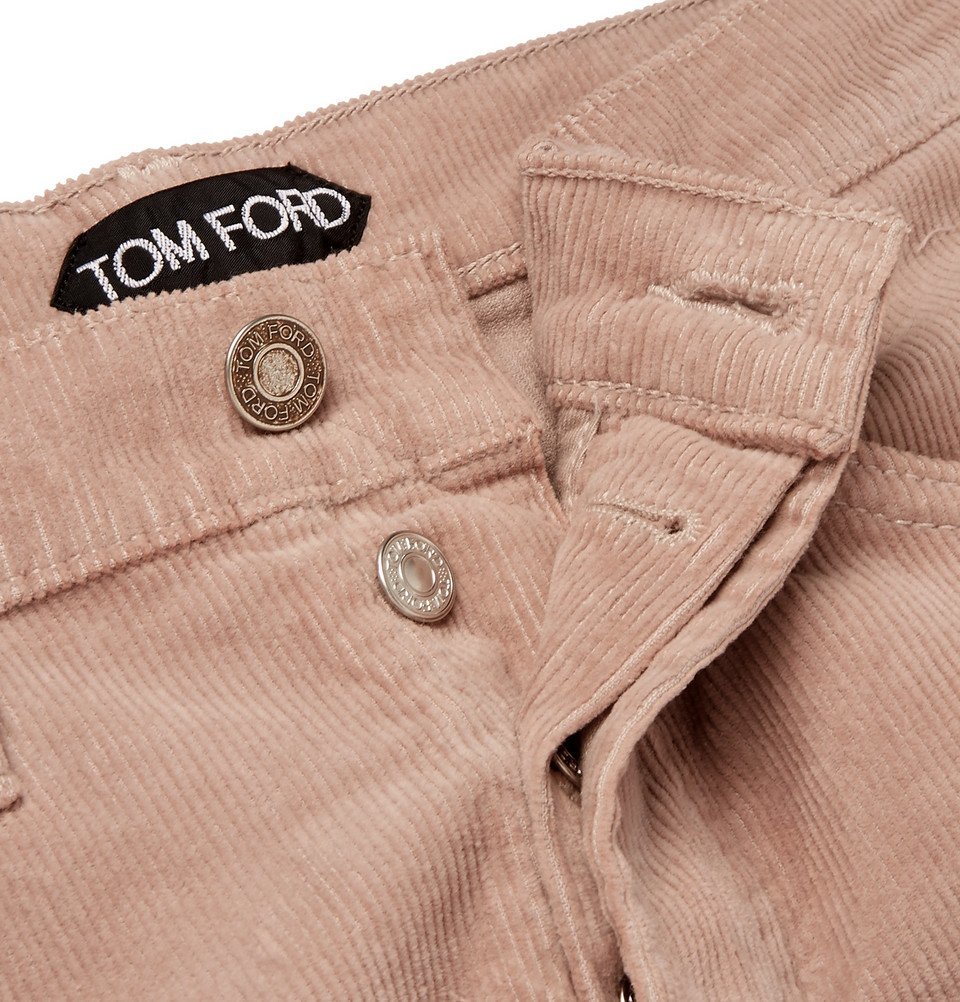 TOM FORD - Slim-Fit Stretch-Cotton Corduroy Trousers - Men - Pink TOM FORD