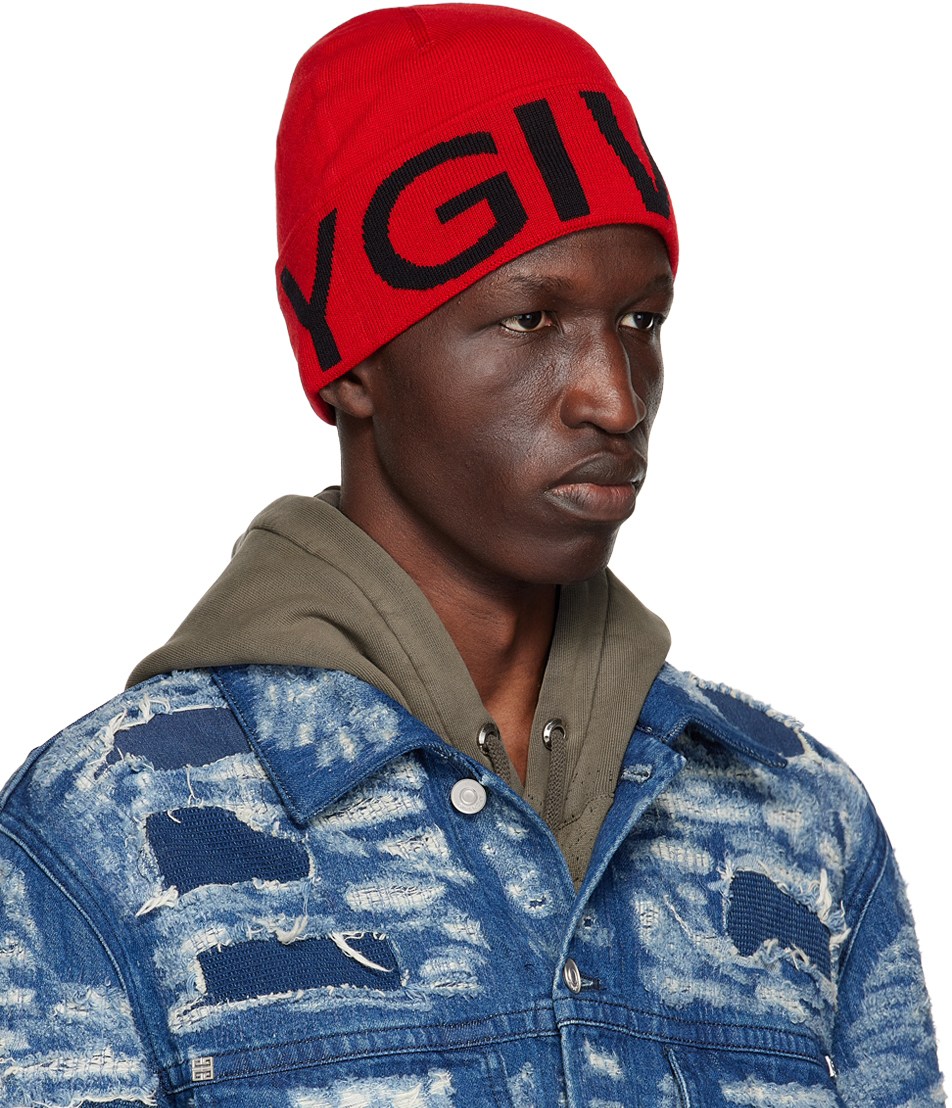 Givenchy Red Merino Wool Beanie Givenchy