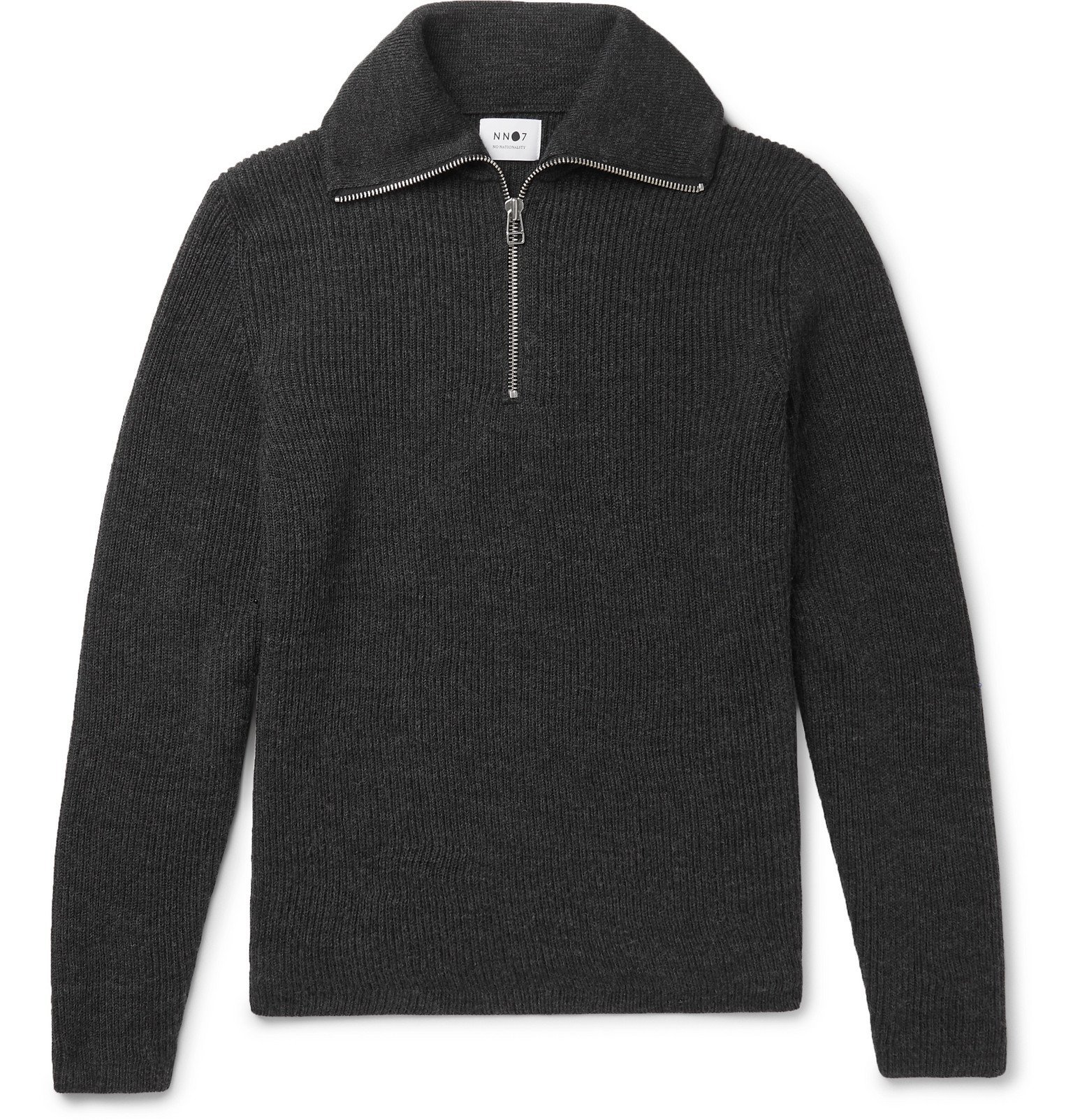 ribbed half zip sweater