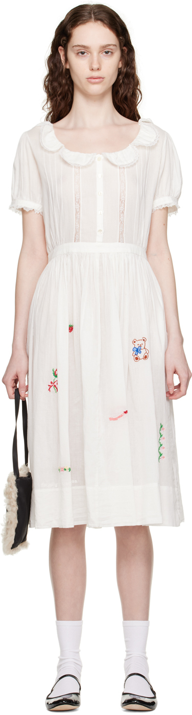 Sandy Liang White Beetle Midi Dress Sandy Liang