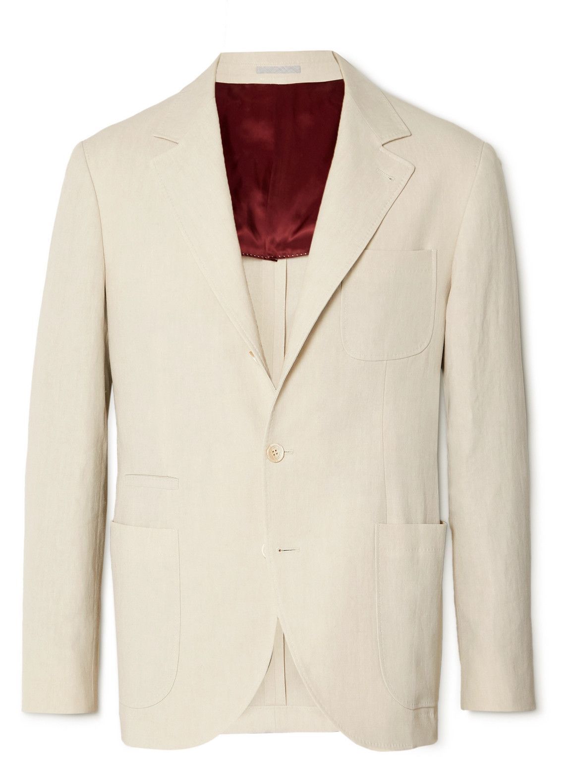 Brunello Cucinelli Unstructured Linen Suit Jacket Neutrals Brunello Cucinelli