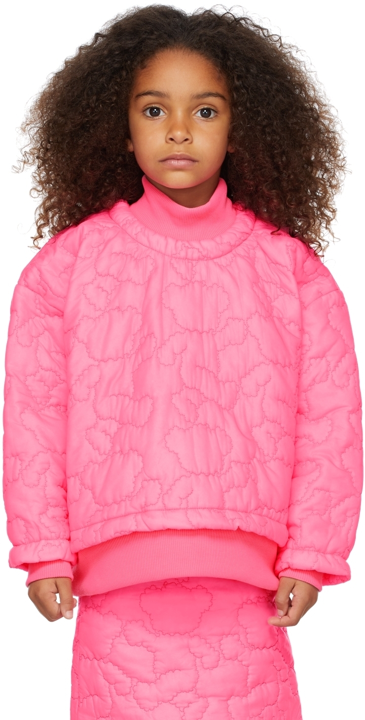 CRLNBSMNS Kids Pink Quilted Sweater