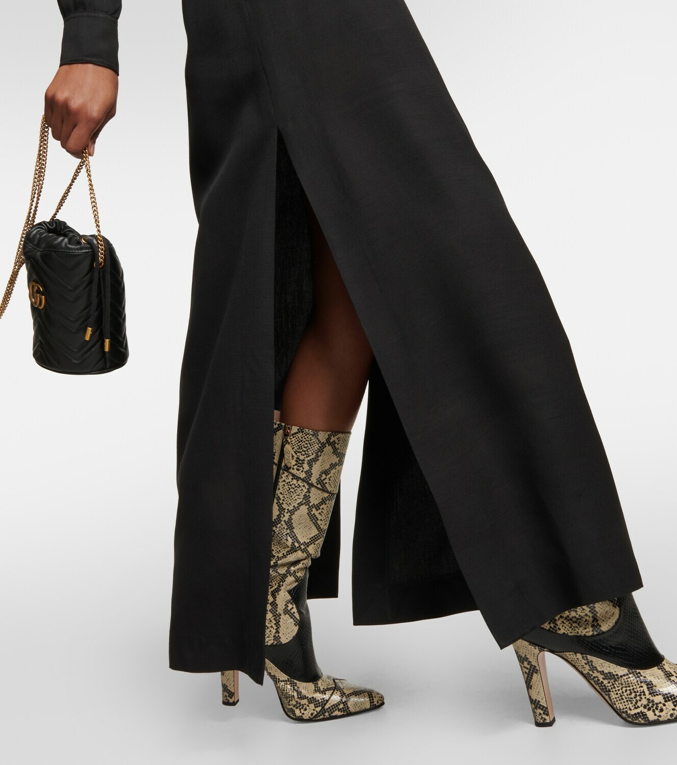 Gucci Black Long Sleeve Dress With Belt