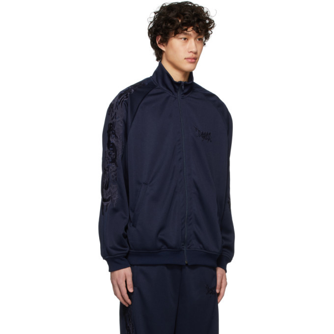 Doublet Navy Chaos Embroidery Track Jacket Doublet