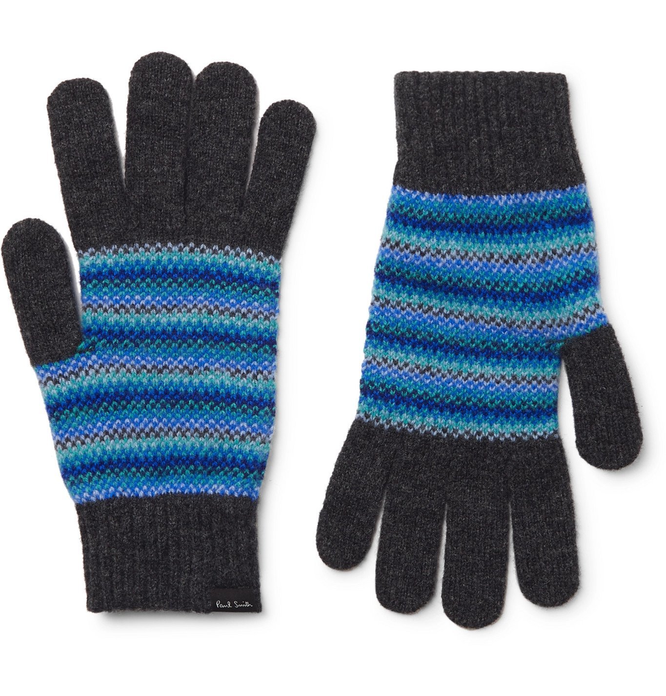 blue wool gloves