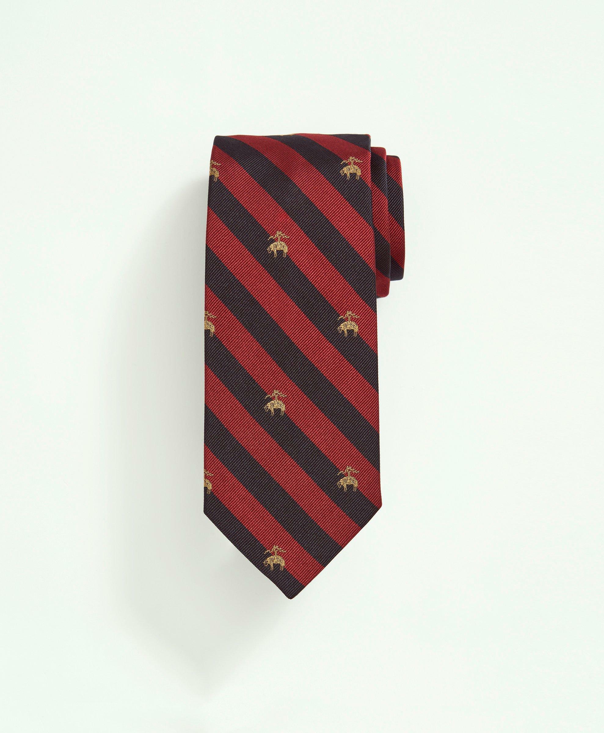 Brooks Brothers Men's Fleece Rep Tie | Dark Red