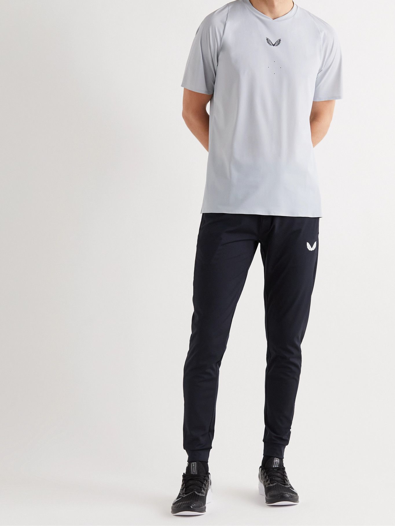 CASTORE Active Tapered LogoPrint StretchJersey Sweatpants Blue