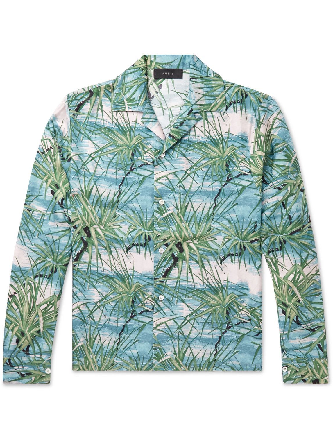 AMIRI - Camp-Collar Floral-Print Silk-Twill Shirt - Blue Amiri