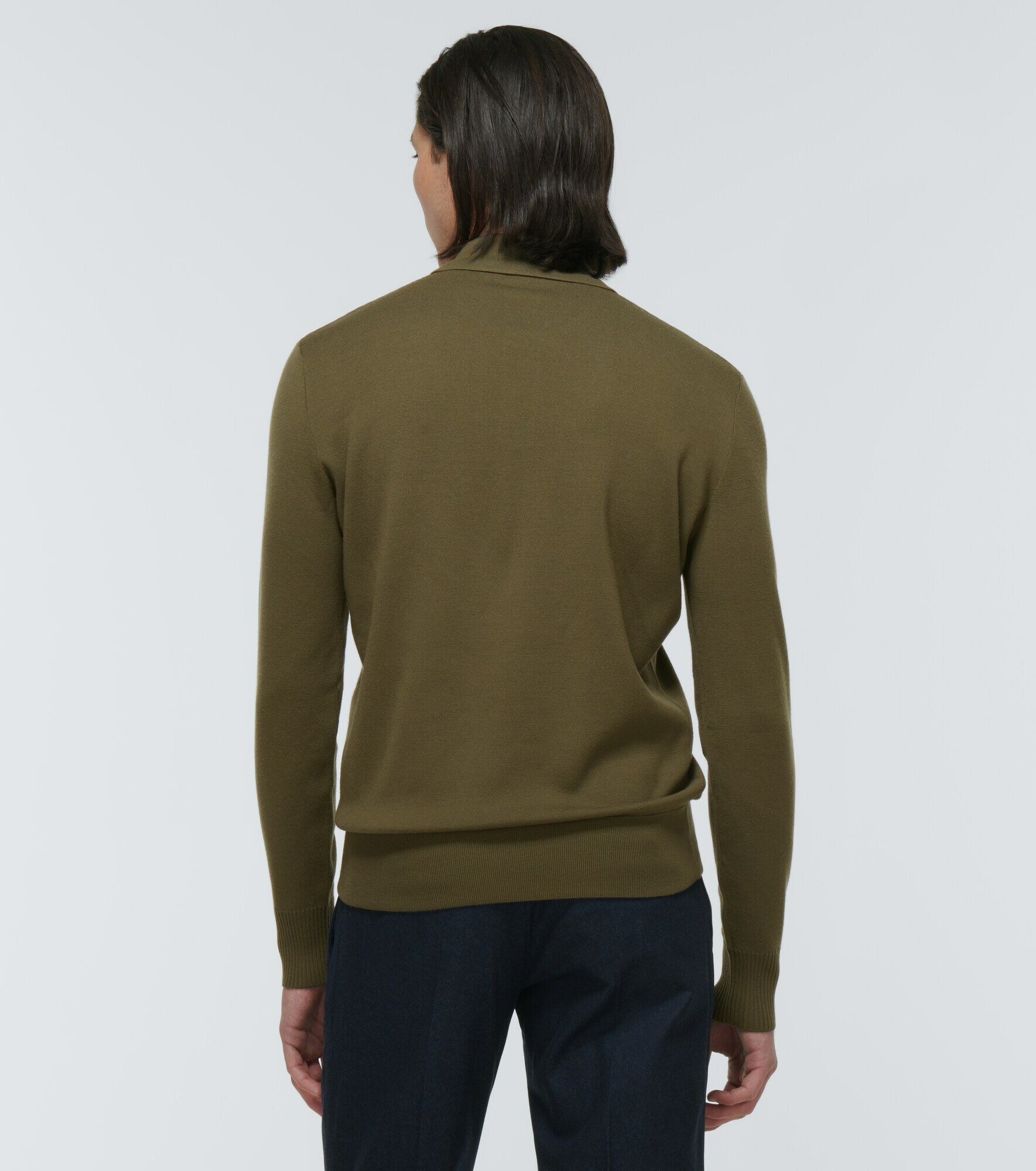 Loro Piana - Wool long-sleeved polo shirt Loro Piana