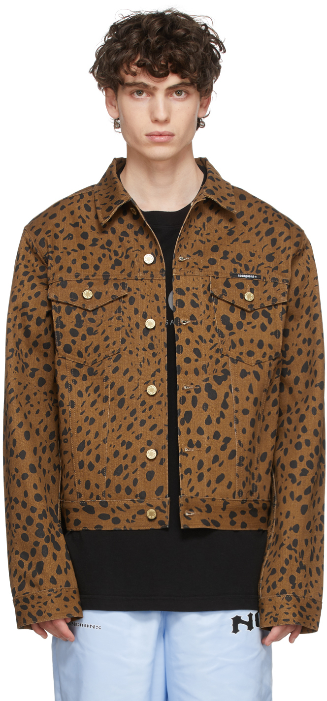 Noon Goons Brown Leopard 66 Denim Jacket Noon Goons