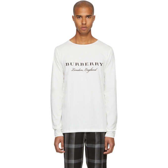 Burberry Off-White Long Sleeve Tunley T-Shirt Burberry