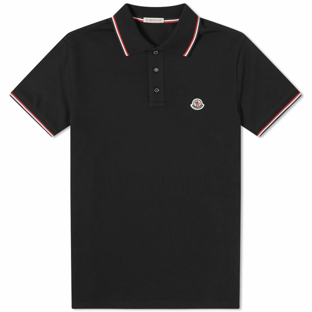 Moncler Men's Classic Logo Polo Shirt in Black Moncler