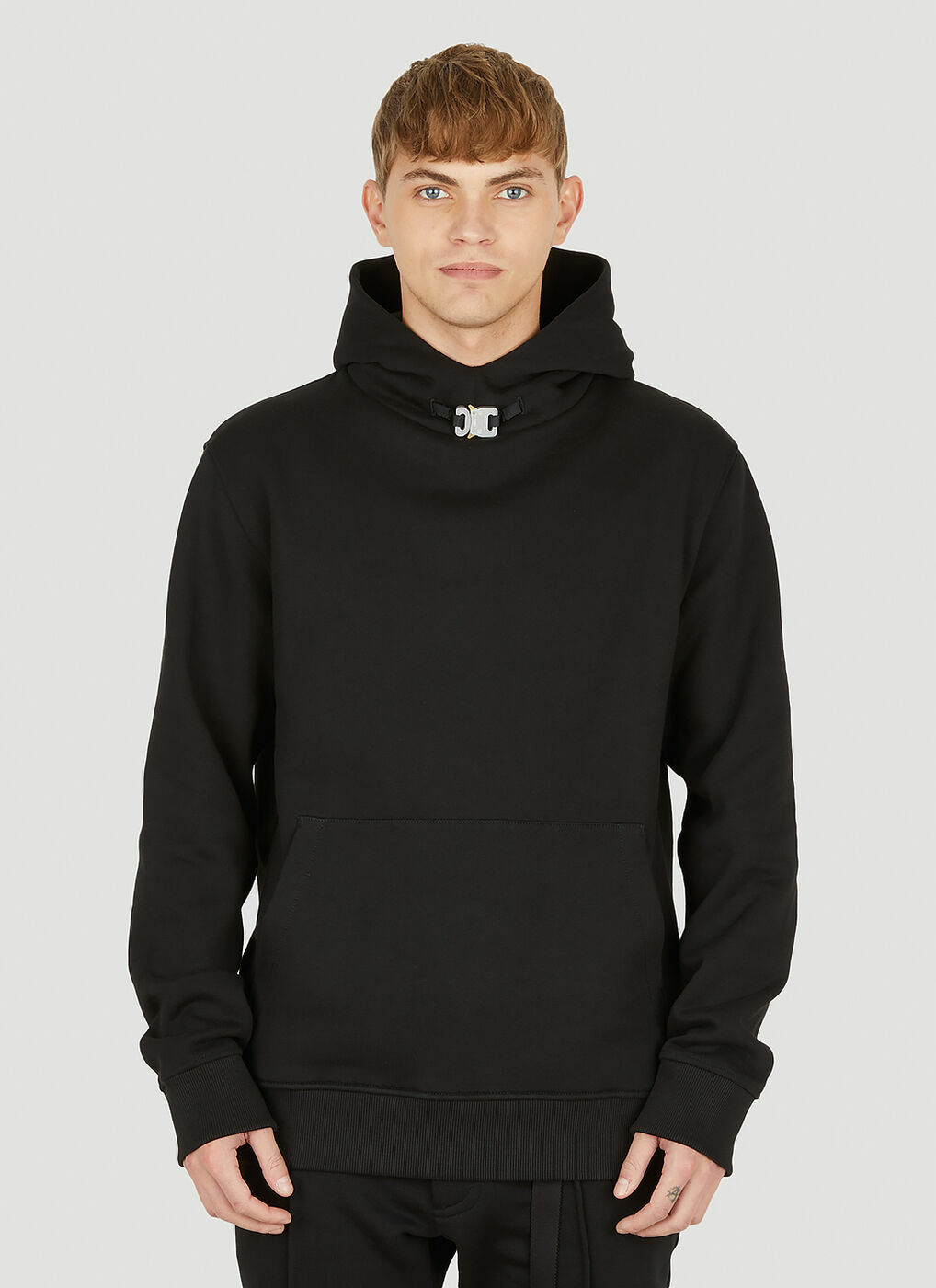Buckle Hooded Sweatshirt in Black