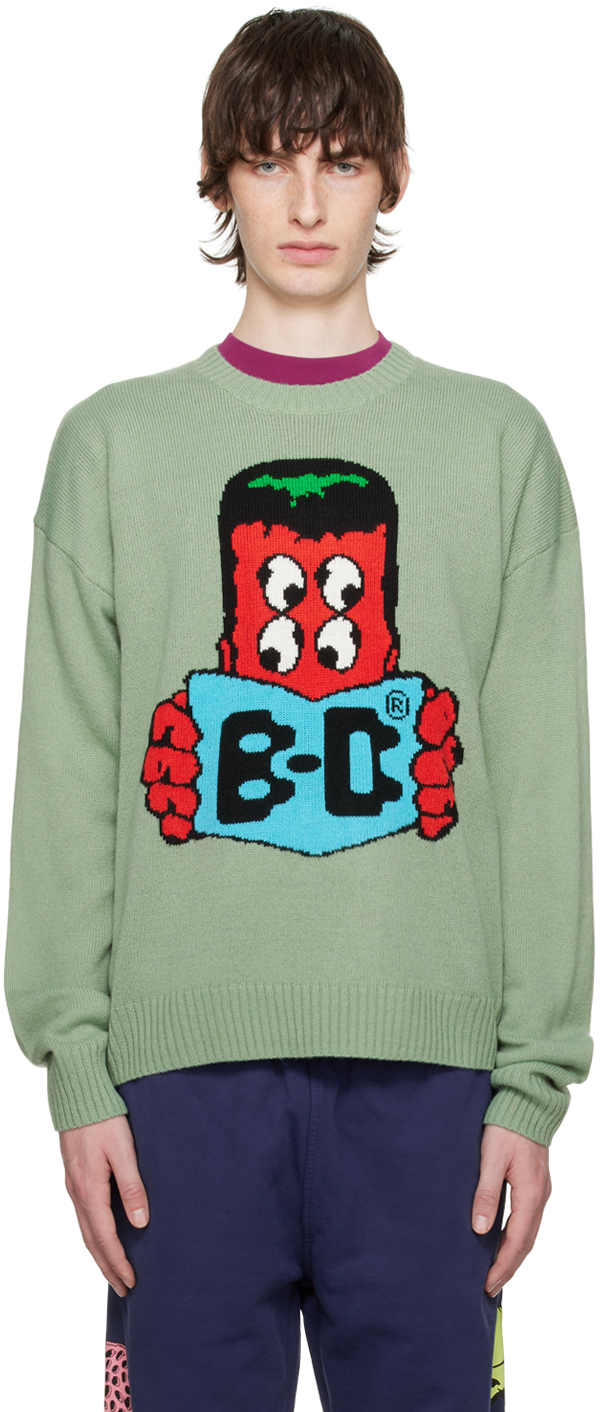 Brain Dead Green Readers Sweater Brain Dead