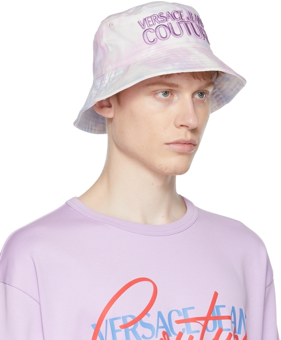 Versace Jeans Couture Pink & Blue Tie-Dye VJC Bucket Hat Versace