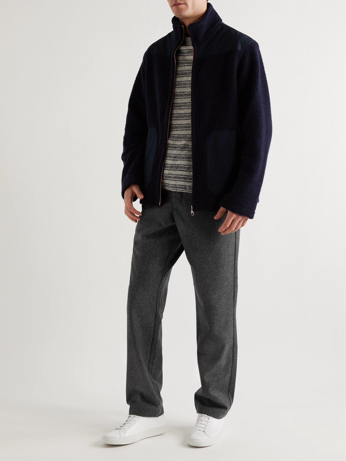 Oliver Spencer - Straight-Leg Wool-Flannel Trousers - Gray