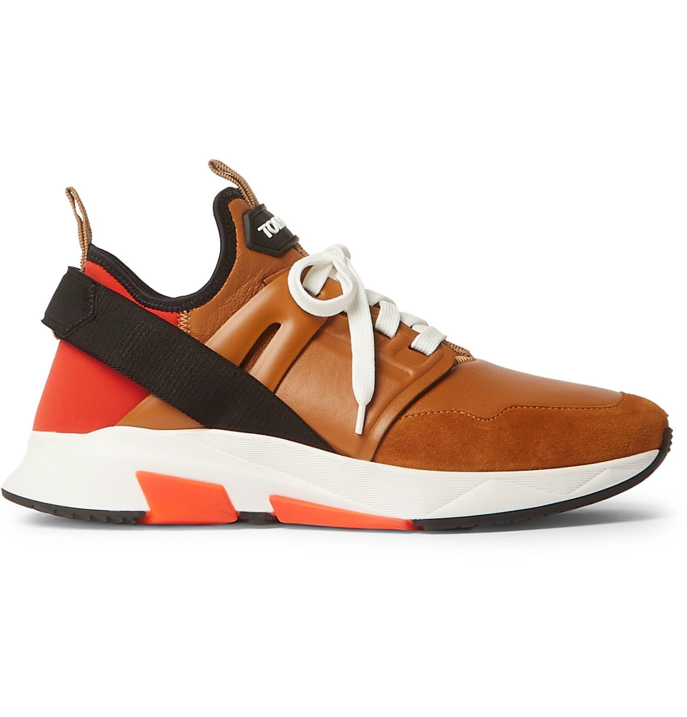 TOM FORD - Jago Neoprene, Suede and Leather Sneakers - Brown TOM FORD