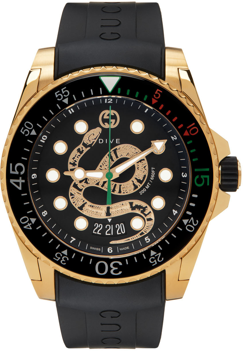 Gucci Black & Gold Dive Watch Gucci