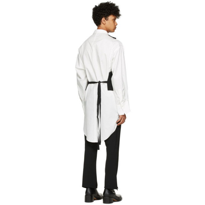 BED J.W FORD No Collar Vest Shirt WHITE-