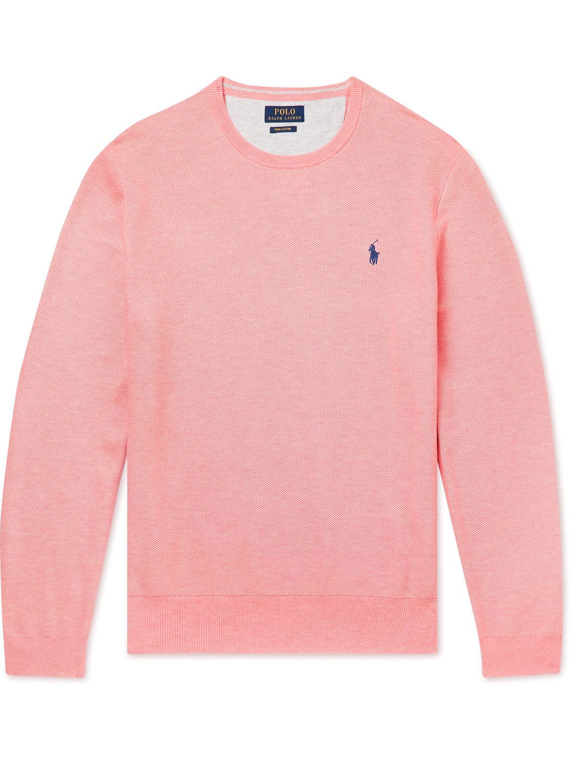 Photo: Polo Ralph Lauren - Honeycomb-Knit Pima Cotton Sweater - Pink