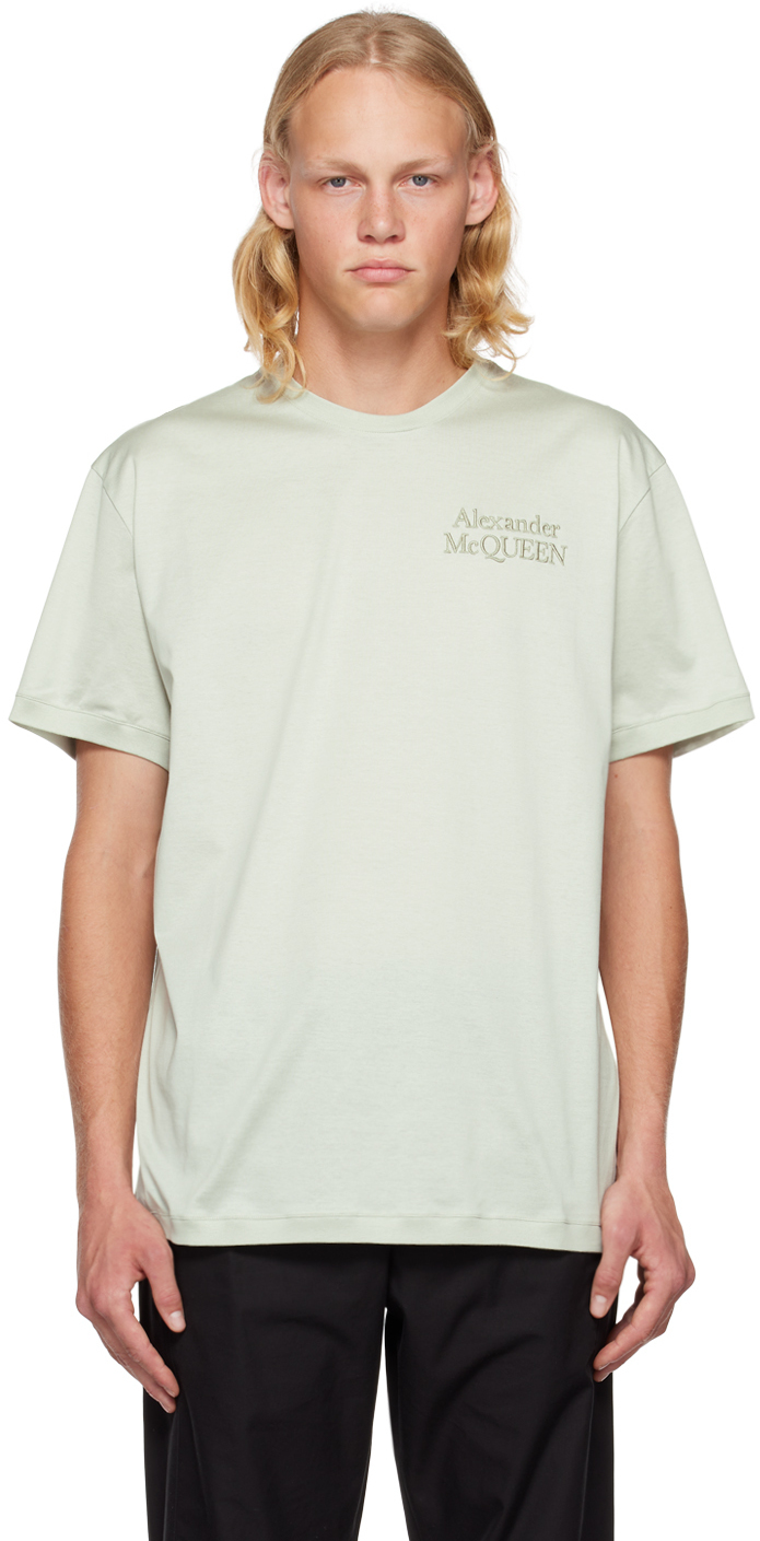 Alexander McQueen Green Embroidered TShirt Alexander McQueen