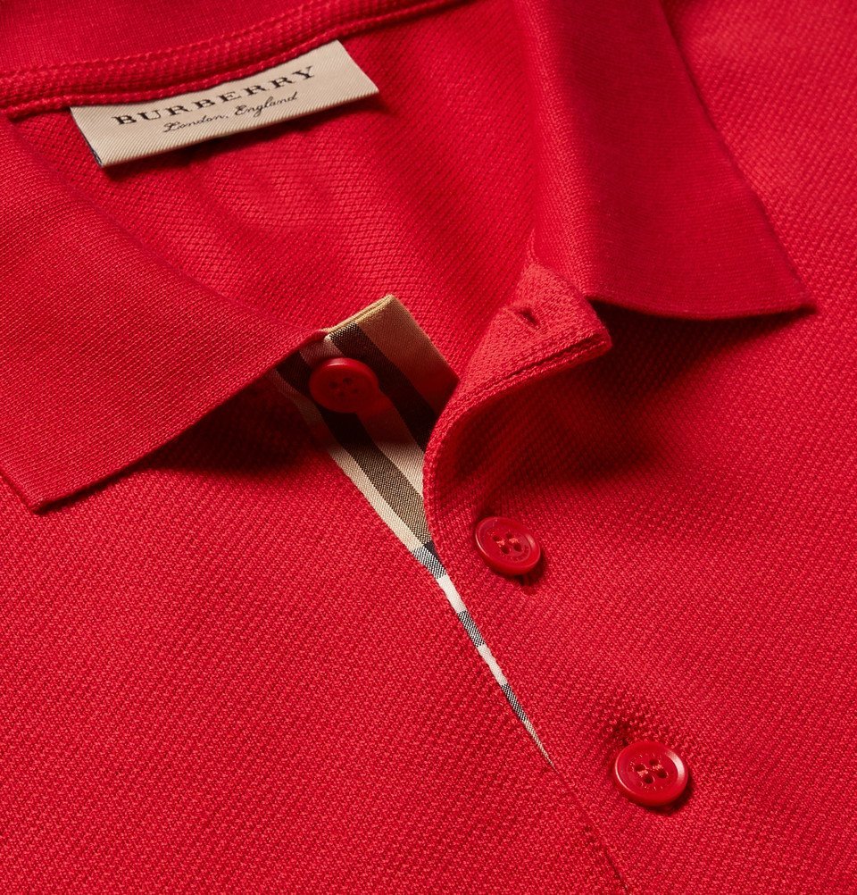 Burberry - Slim-Fit Cotton-Piqué Polo Shirt - Men - Red Burberry