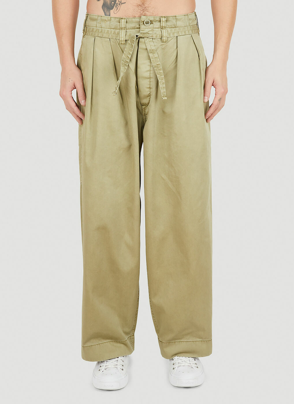 Sculpture Pants in Khaki Applied Art Forms