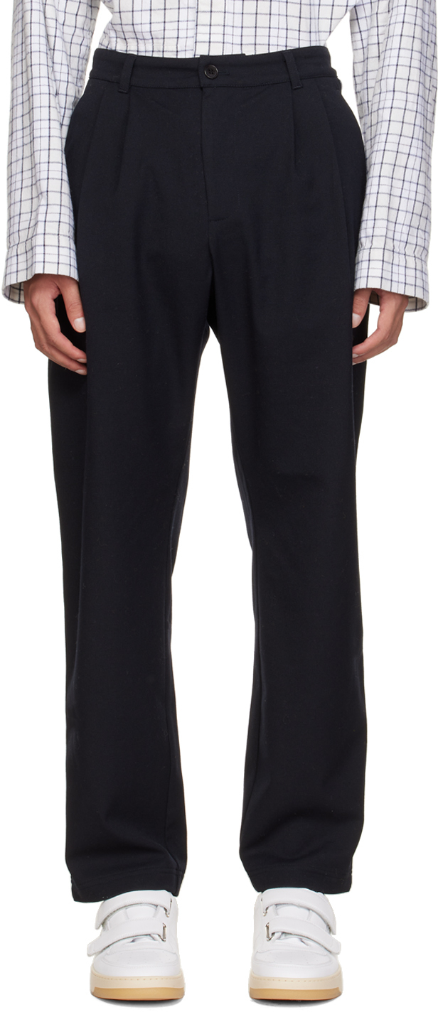 Henrik Vibskov Navy Grosgrain Trim Trousers Henrik Vibskov