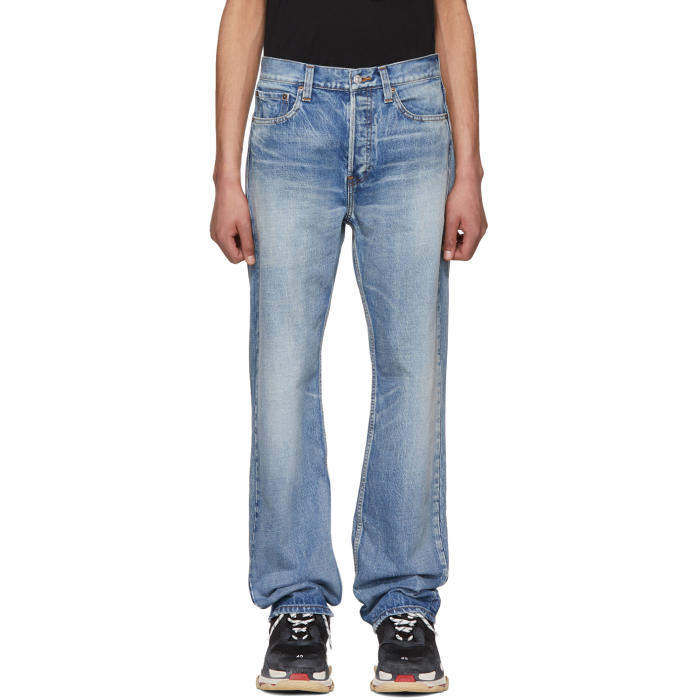 Balenciaga Blue Straight-Leg Jeans Balenciaga