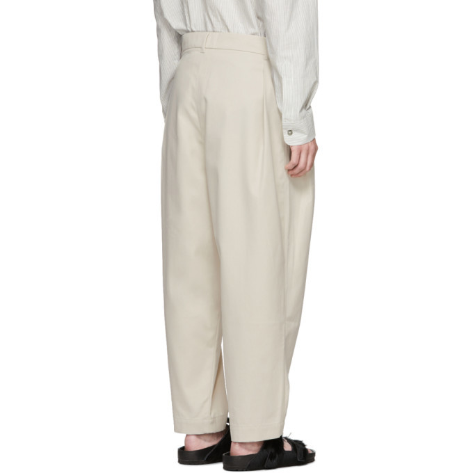 Hed Mayner Beige Four Pleat Trousers Hed Mayner