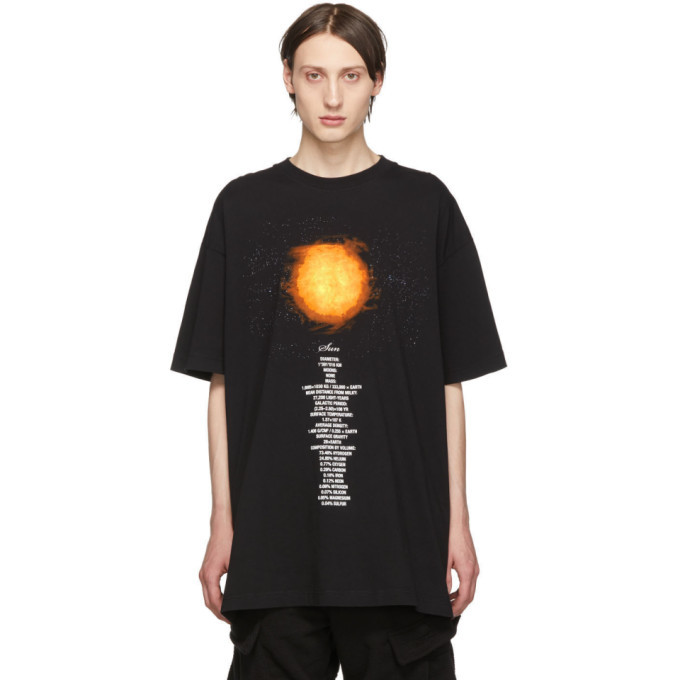 Vetements Black Sun Planet Number T-Shirt Vetements