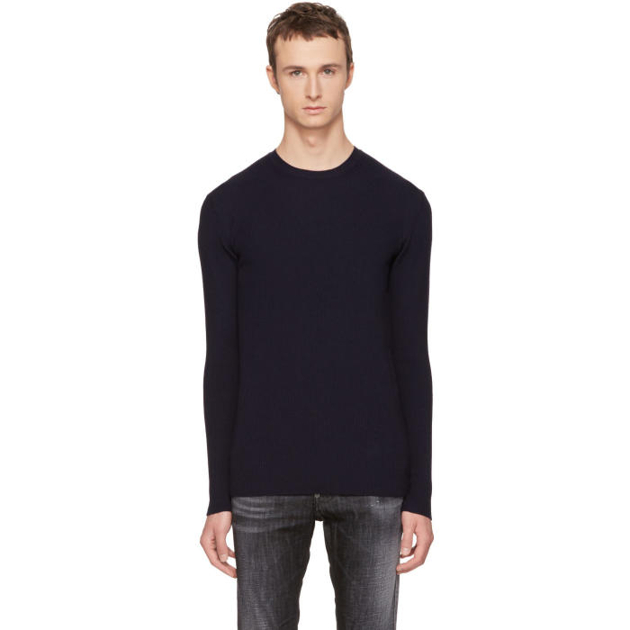 Diesel Black Gold Navy Wool Kui Sweater Diesel Black Gold