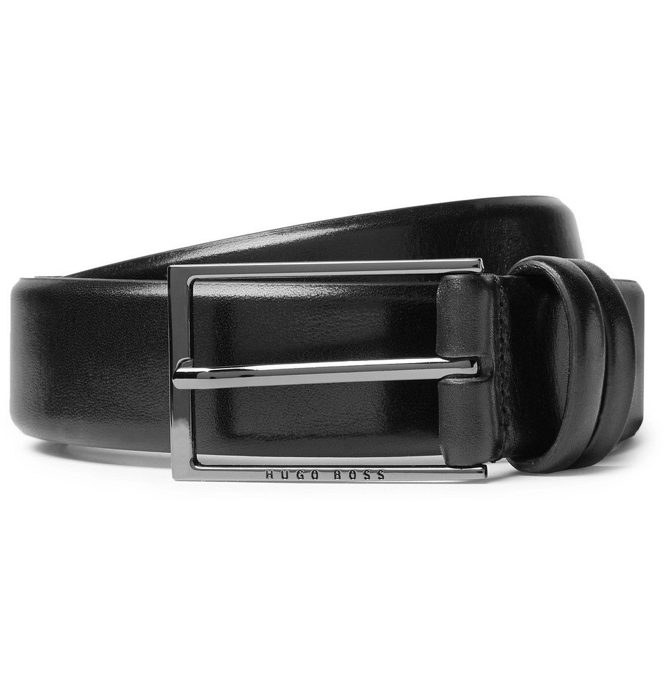 Hugo Boss - 3.5cm Black Carmello Leather Belt - Men - Black Hugo Boss