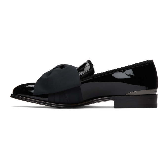 Alexander McQueen Black Patent Bow Loafers Alexander McQueen