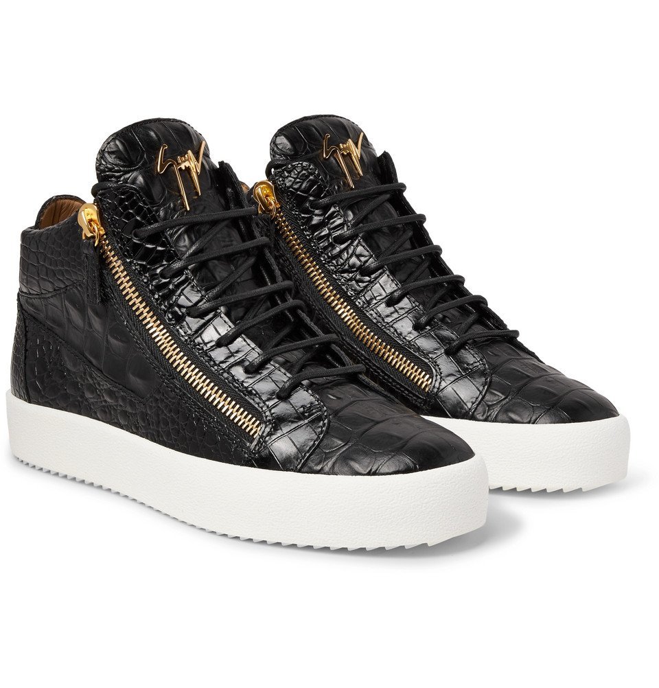 Giuseppe - Logoball Croc-Effect Leather High-Top Sneakers - - Black Giuseppe Zanotti