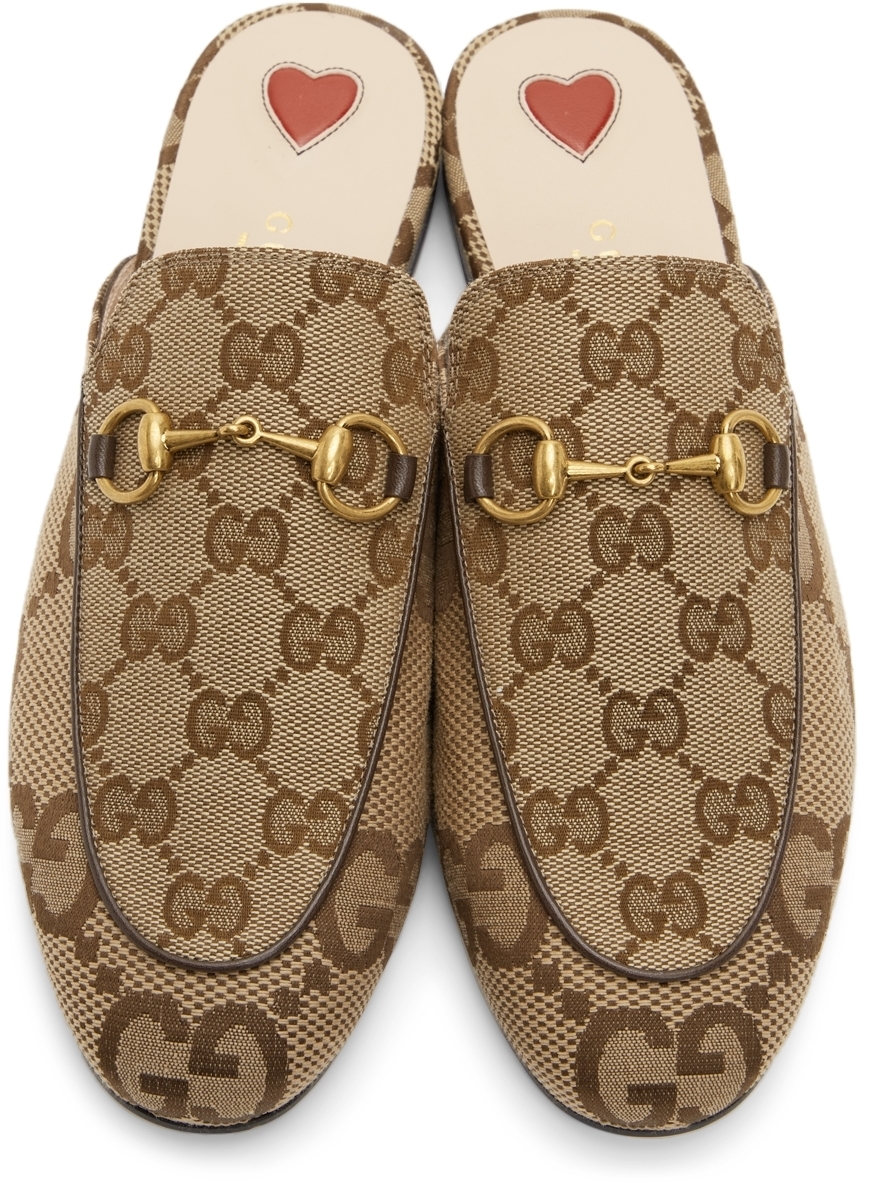 Gucci Beige Jumbo GG Princetown Loafers Gucci